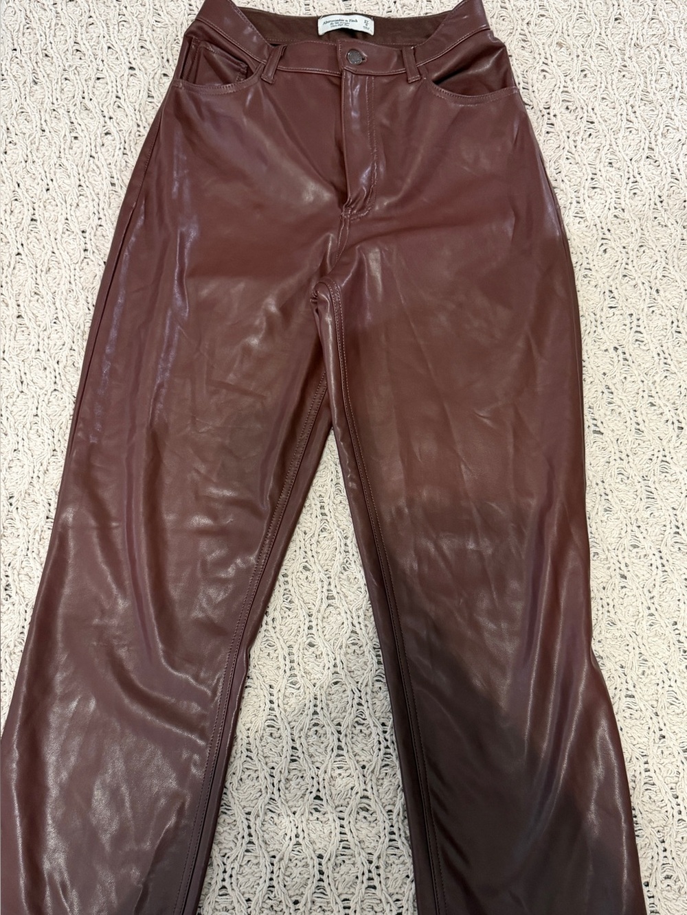 Abercrombie and Fitch Curve Love High Rise 90s Relaxed Vegan Leather Pant